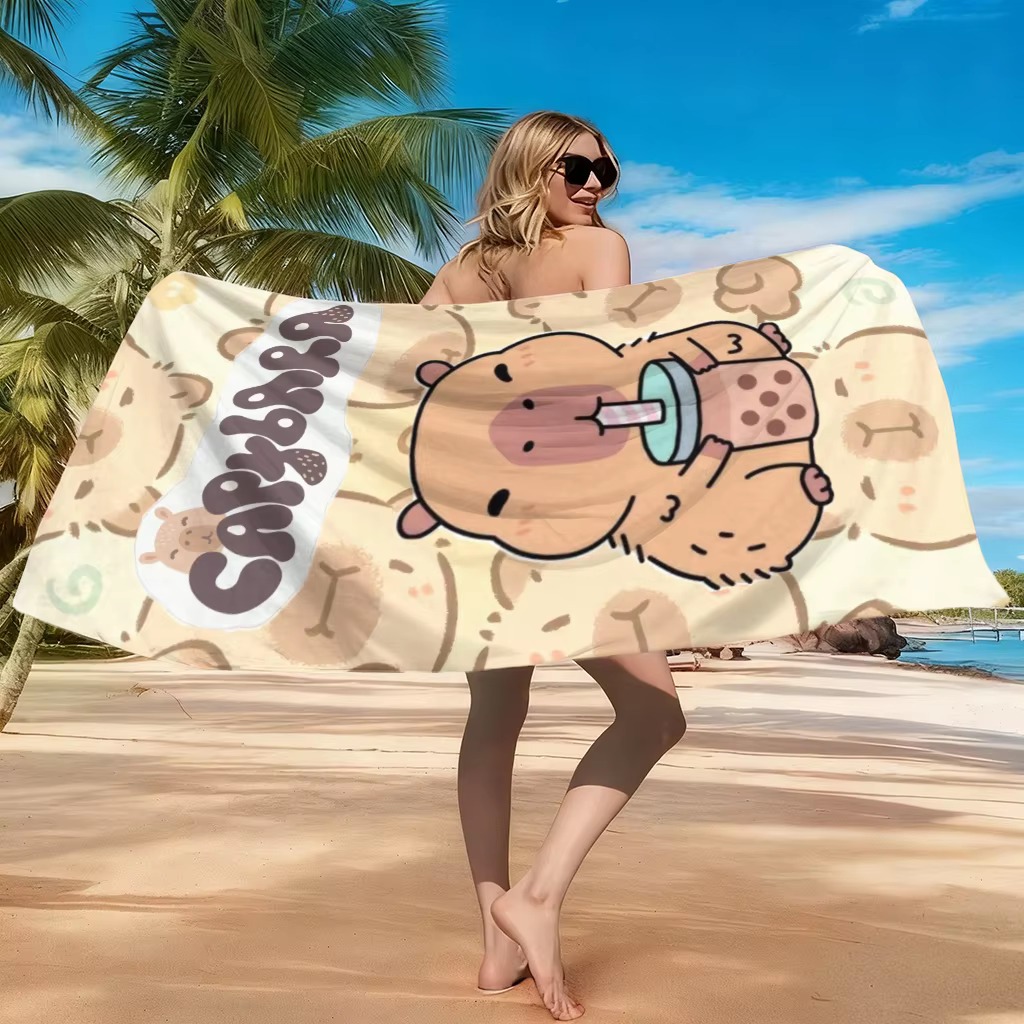 Towel Small Sport - Ręcznik Plażowy z Kapybarą, Mały do